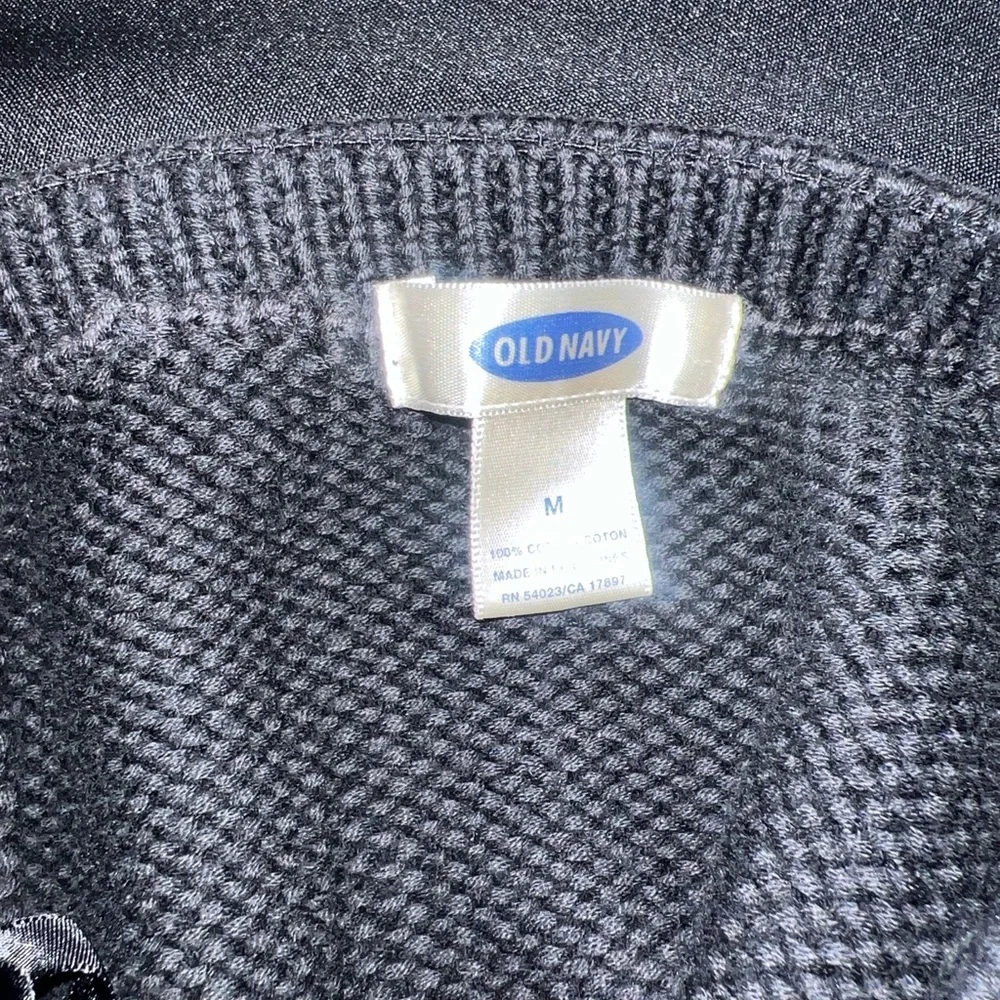 Old Navy black 100% cotton knit sweater Y2K halter top - Picture 5 of 9